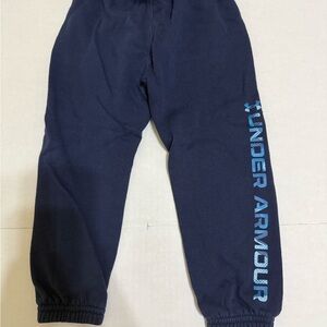 Under Armour Kids Navy Sweatpants with Blue Side Logo